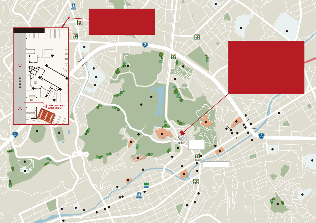 アーティックス到津の森セントラルパーク建築予定地とマンションミュージアムの周辺地図